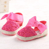 Lovely Infant Toddler Princess First Walkers Newborn Baby Girls Kid Prewalker Soft Soled Shoe Bow Dress Knitting Shoes Footwear