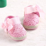 Lovely Infant Toddler Princess First Walkers Newborn Baby Girls Kid Prewalker Soft Soled Shoe Bow Dress Knitting Shoes Footwear