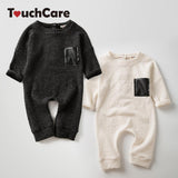 0-24M Cotton Long Sleeve Black White Baby Jumpsuits