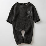 0-24M Cotton Long Sleeve Black White Baby Jumpsuits